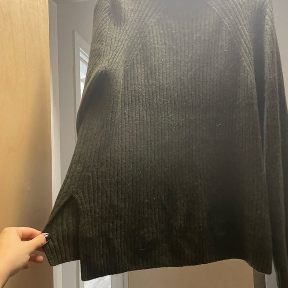 Olive Green Ribbed Sweater - Picture 2 of 3